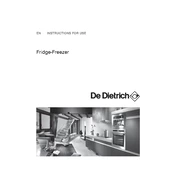 De Dietrich DRC1027J Refrigerator manual cover