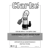 Clarke 7230102 DWP210A Submersible Dirty Water Pump manual cover