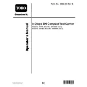 Toro e-Dingo 500 22218 Tool Carrier manual cover