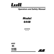 Lull 644B Forklift Operators manual cover