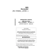 John Deere 85G Excavator manual cover