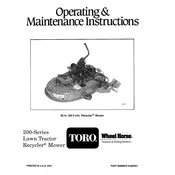 Toro Wheel Horse Recycler R5-38SL01 Tractor manual cover