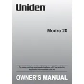 Uniden Modro 20 Telephone manual cover