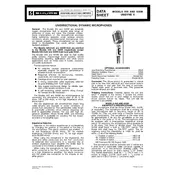 Shure 55SW Microphone manual cover