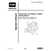 Toro TimeCutter ZS 4200S 74655 Mower manual cover