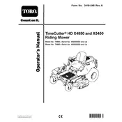 Toro TimeCutter HD X4850 74864 Mower manual cover