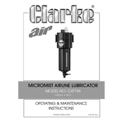 Clarke 3120513 CAT196 Micromist Airline Lubricator manual cover