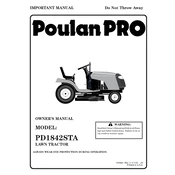 Poulan Pro PD1842STA Tractor manual cover