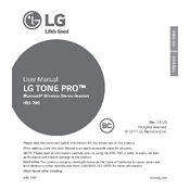 LG TONE Pro HBS-780 Gold Headset manual cover