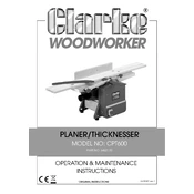 Clarke 6462130 CPT600 Planer Thinknesser manual cover