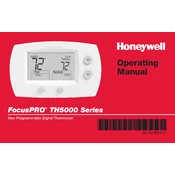 Honeywell FocusPRO TH5000 Series Thermostat manual cover