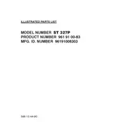 Husqvarna ST 327P 96191008303 Snow Thrower manual cover