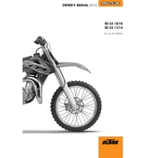 KTM SX 85 2014 Motorcycle manual cover