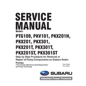 Subaru PKV101 Pump manual cover