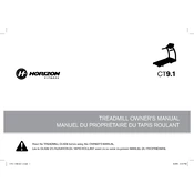 Horizon Fitness CT9.1 2010 Treadmill manual cover