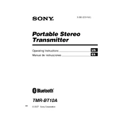 Sony TMR-BT10A manual cover