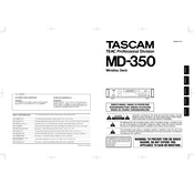 Tascam MD-350 manual cover