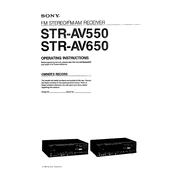 Sony STR-AV550 manual cover