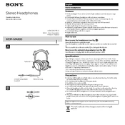 Sony MDR-MA900 manual cover