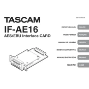 Tascam IF-AE16 manual cover