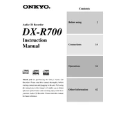 Onkyo DX R700 manual cover