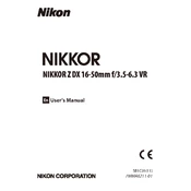 Nikon NIKKOR Z DX 16-50mm f/3.5-6.3 VR manual cover