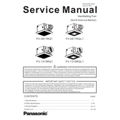 Panasonic FV-0811RQ1, FV-1315RQ1 manual cover