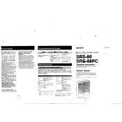 Sony SRS 88 manual cover