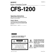 Sony CFS-1200 manual cover