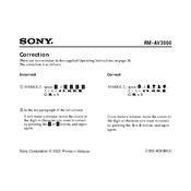 Sony RM-AV3000 manual cover