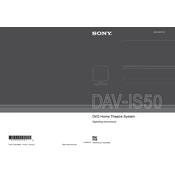 Sony DAV-IS50 manual cover