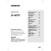 Onkyo D 407F manual cover