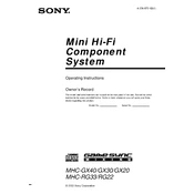 Sony MHC-GX20 manual cover