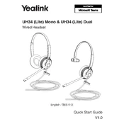 Yealink UH34 Lite Mono, UH34 Lite Dual manual cover