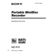 Sony MZ-R70 manual cover