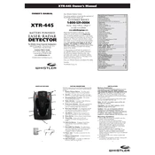 Whistler XTR445 Laser Radar Detector manual cover