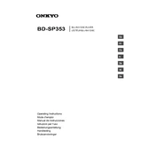 Onkyo BD SP353 manual cover