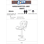 Norsk B&M Barstool Grey 360872 manual cover