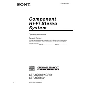 Sony LBT-XGR66 manual cover