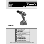 Scheppach CSD40-20Li 5909215900 Drill manual cover