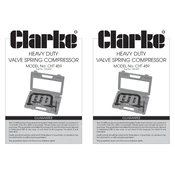 Clarke 1801459 CHT459 Heavy Duty Valve Spring Compressor manual cover