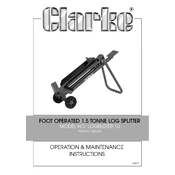 Clarke 3402046 Foot Operated 1.5 Tonne Log Buster 10 manual cover