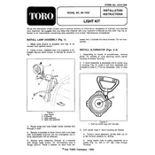 Toro Power Shift 66-7930 Light Kit manual cover