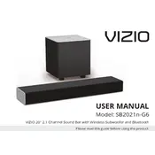 Vizio SB2021n-G6 TV manual cover