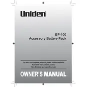 Uniden BP-100 Battery manual cover