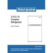 Norpole NPDR340STE Refrigerator manual cover