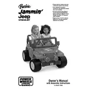 Power Wheels Mattel Barbie Jammin Jeep Wrangler T8396 Toy manual cover