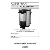 West Bend L5976B 57030 Coffee Urn manual cover