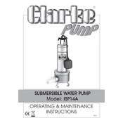 Clarke 7230093 ISP14A Submersible Water Pump manual cover