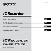 Sony ICD-UX60 manual cover